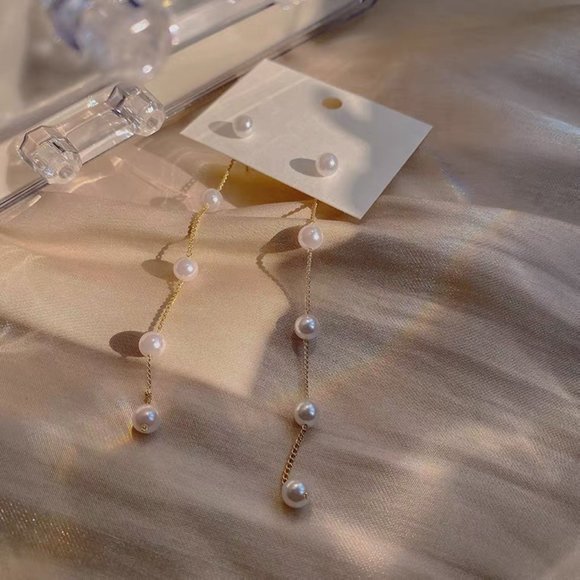 Pearl Drop Earrings - Picture 2 of 4